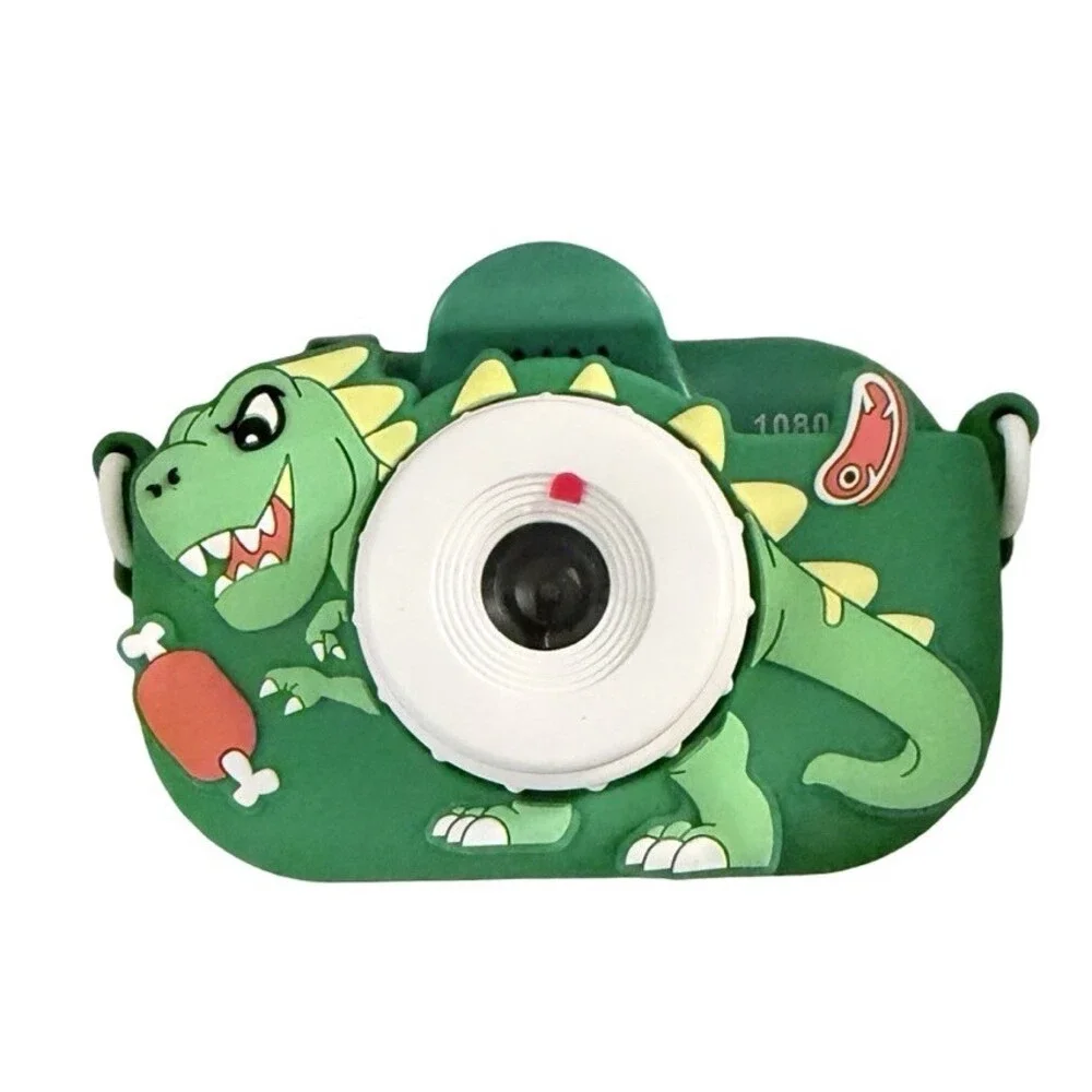 Kids Digital Camera Dinosaur Toy – Green Silicone – New